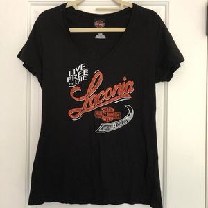 Harley Davidson Black V-Neck T-Shirt